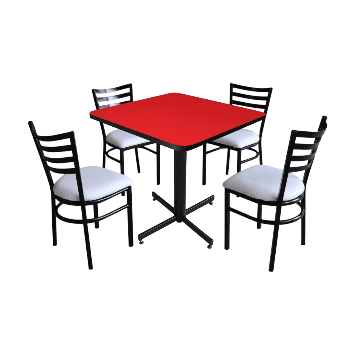 Conjunto Modelo Italia Rojo Liso Brillante - estándar 4 sillas view 15