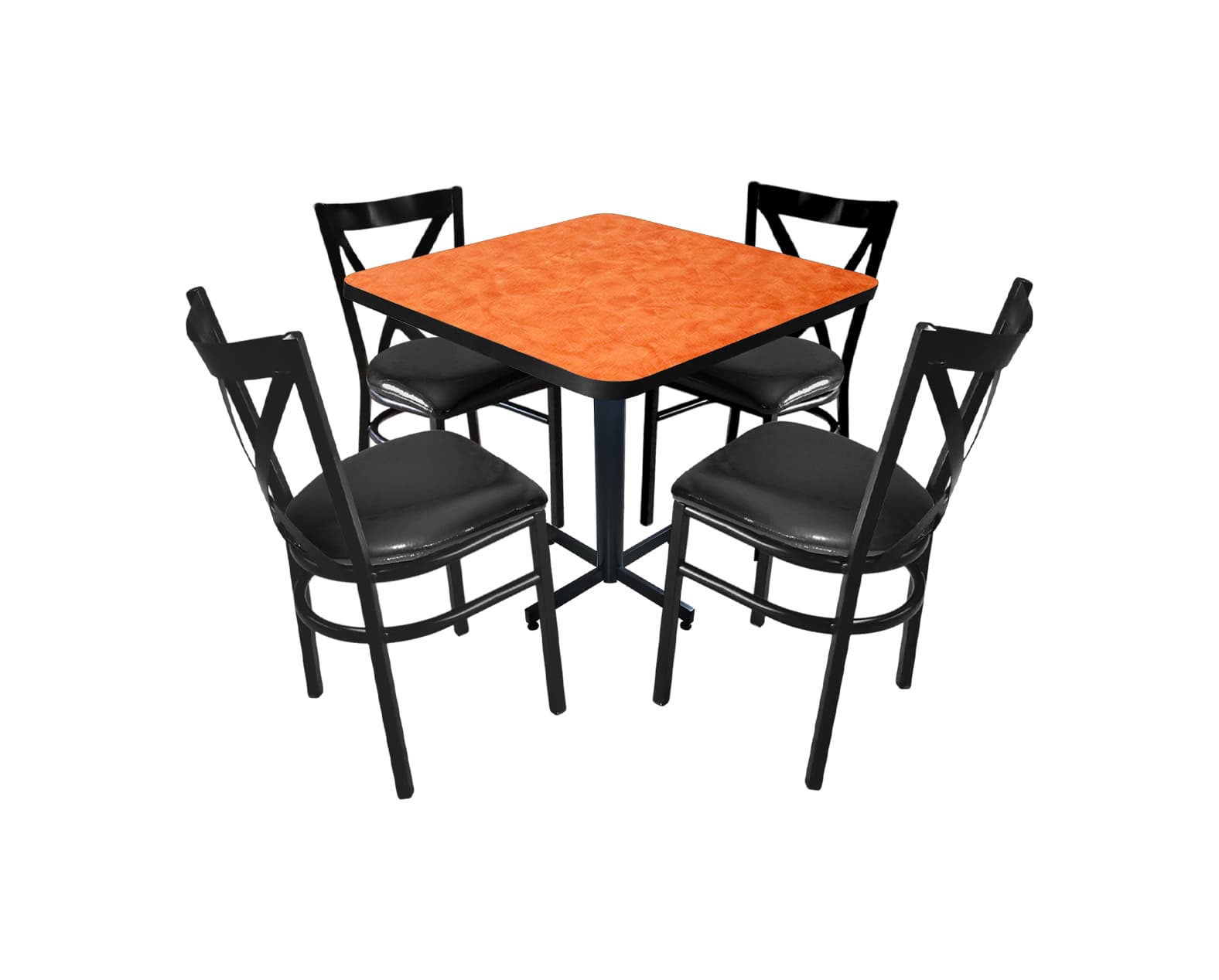 Conjunto Modelo Roma Naranja Deslavado - estándar 4 sillas