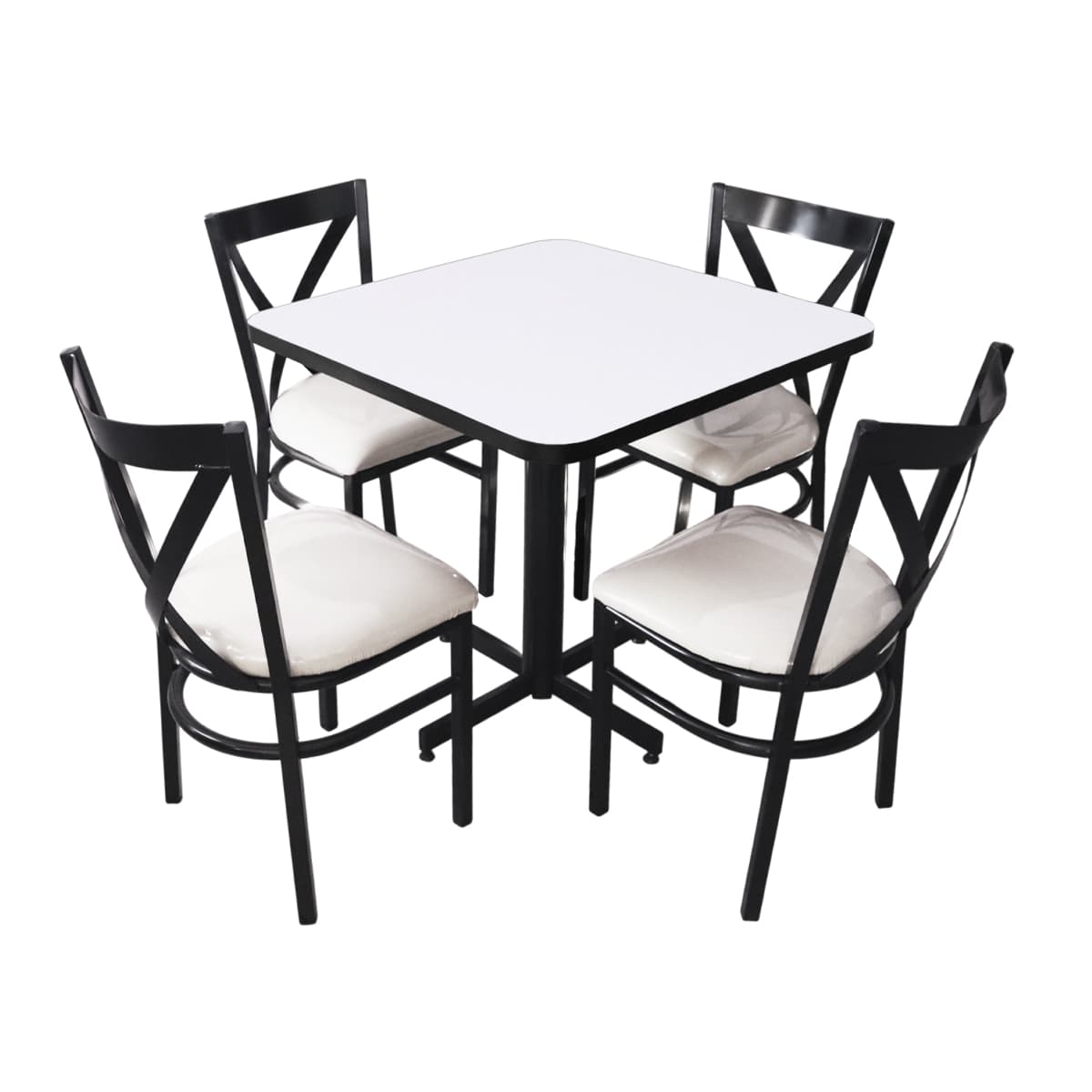 Conjunto Modelo Roma Blanco - estándar 4 sillas