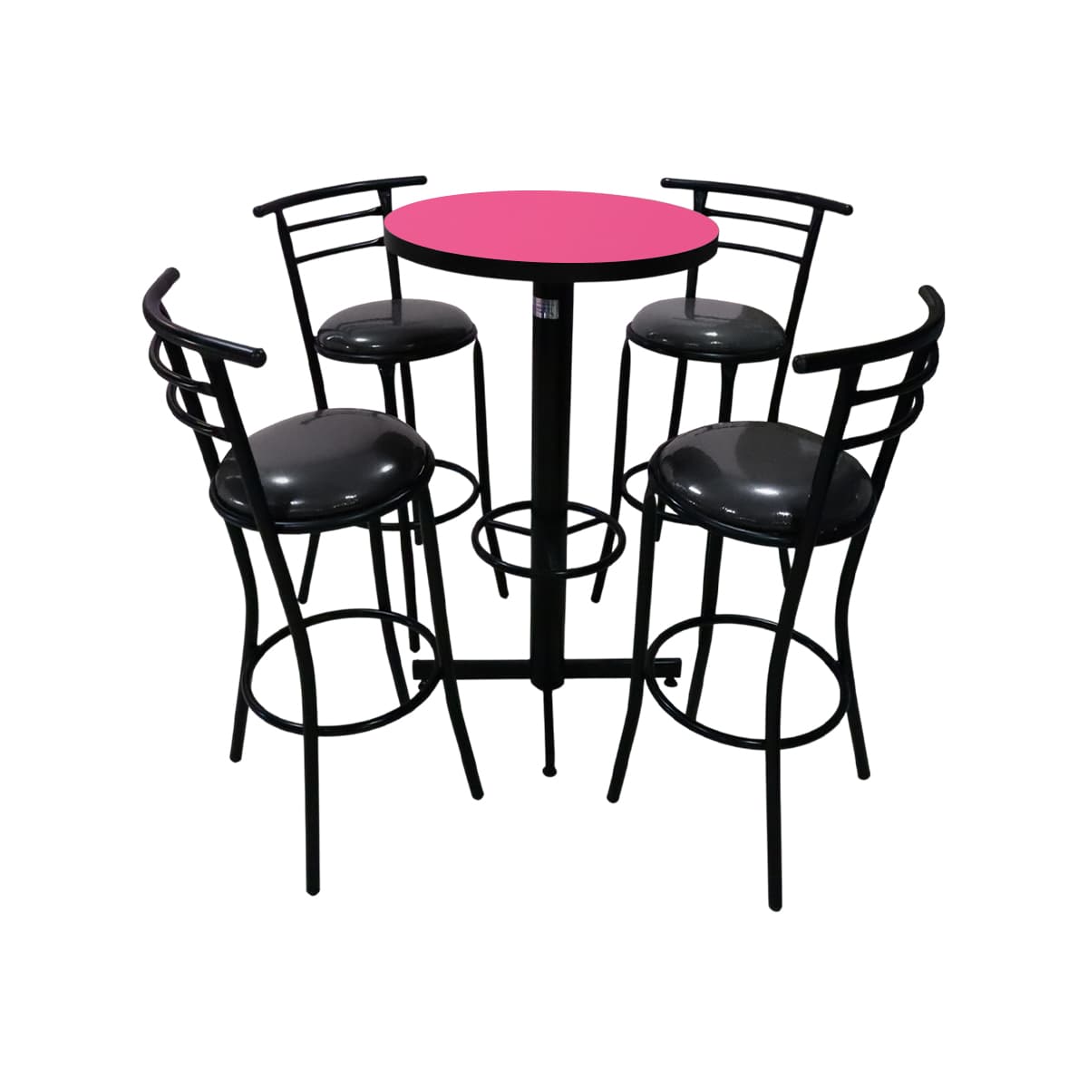 Conjunto Periquero Modelo Chabeli Rosa Mate - 4 bancos view 3