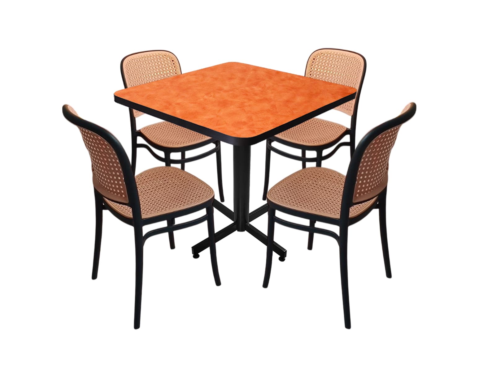 Conjunto Modelo Tulum Naranja Deslavado - estándar 4 sillas