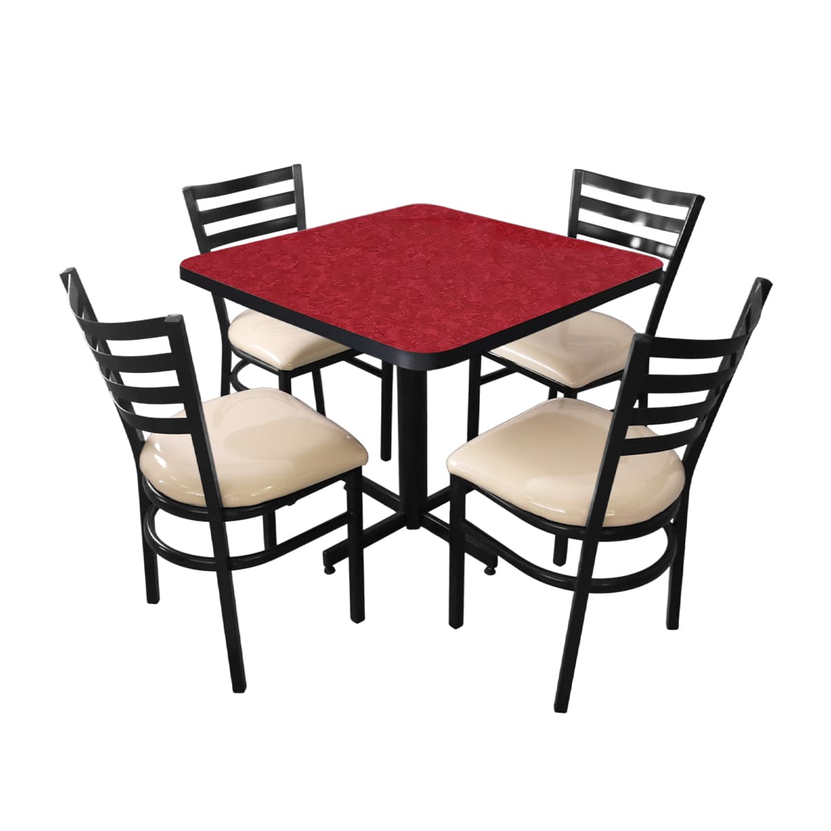 Conjunto Modelo Italia Rojo Traventino - estándar 4 sillas