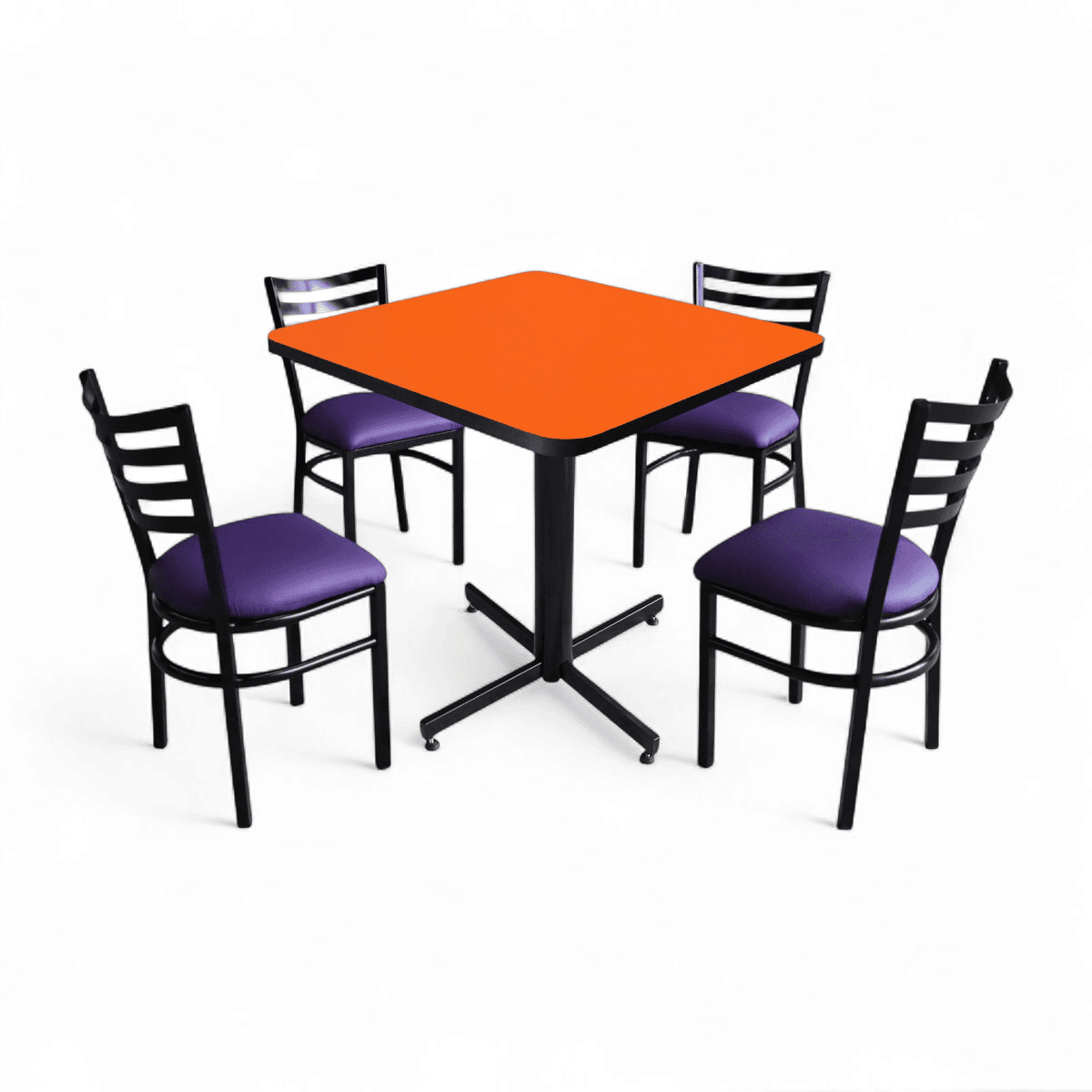 Conjunto Modelo Italia Naranja Liso - estándar 4 sillas view 6