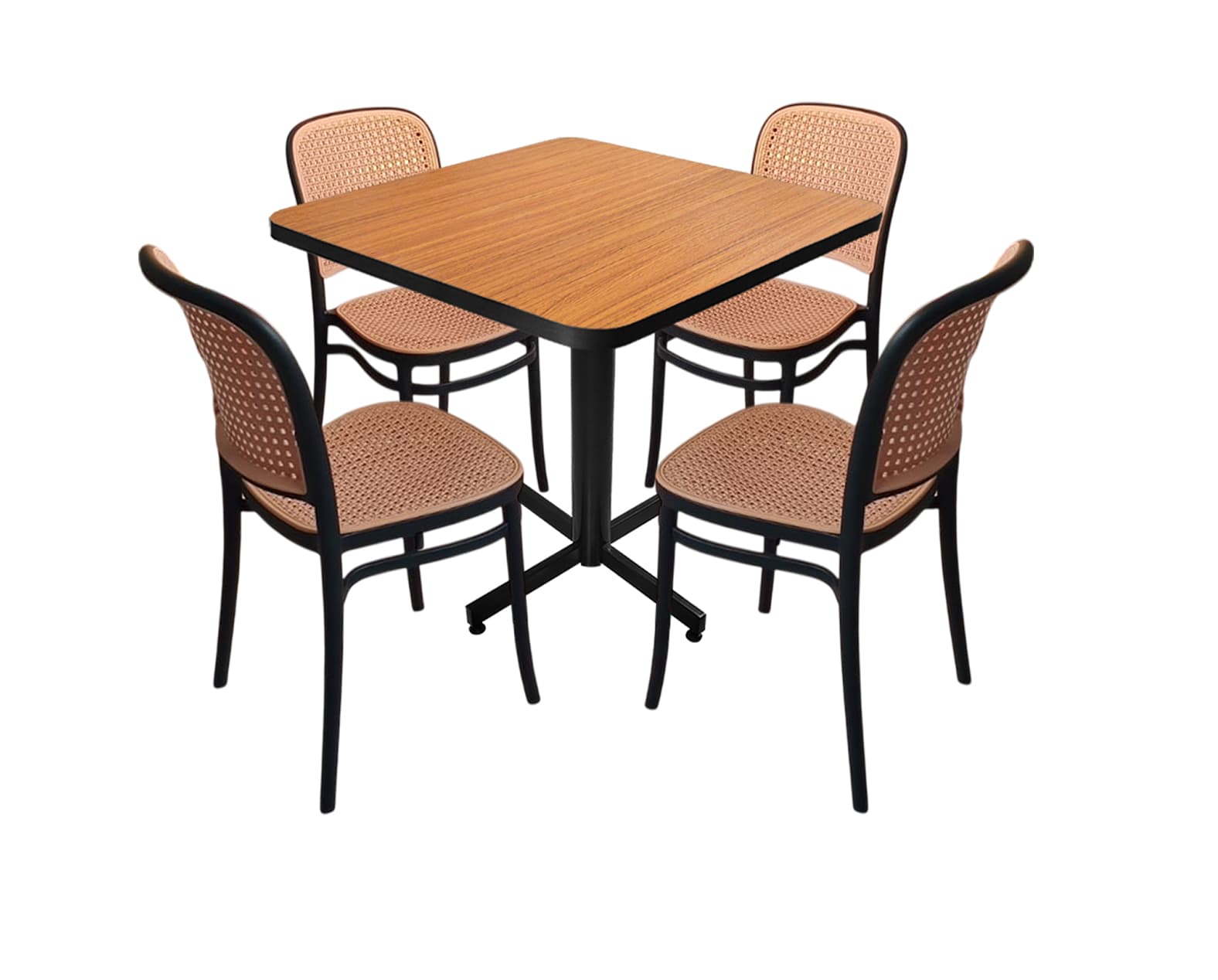 Conjunto Modelo Tulum Roble - estándar 4 sillas