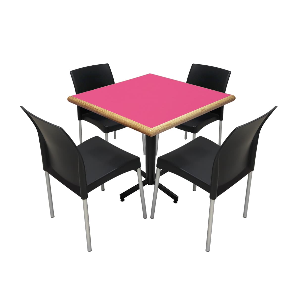 Conjunto Modelo Hit Rosa Mate - estándar 4 sillas