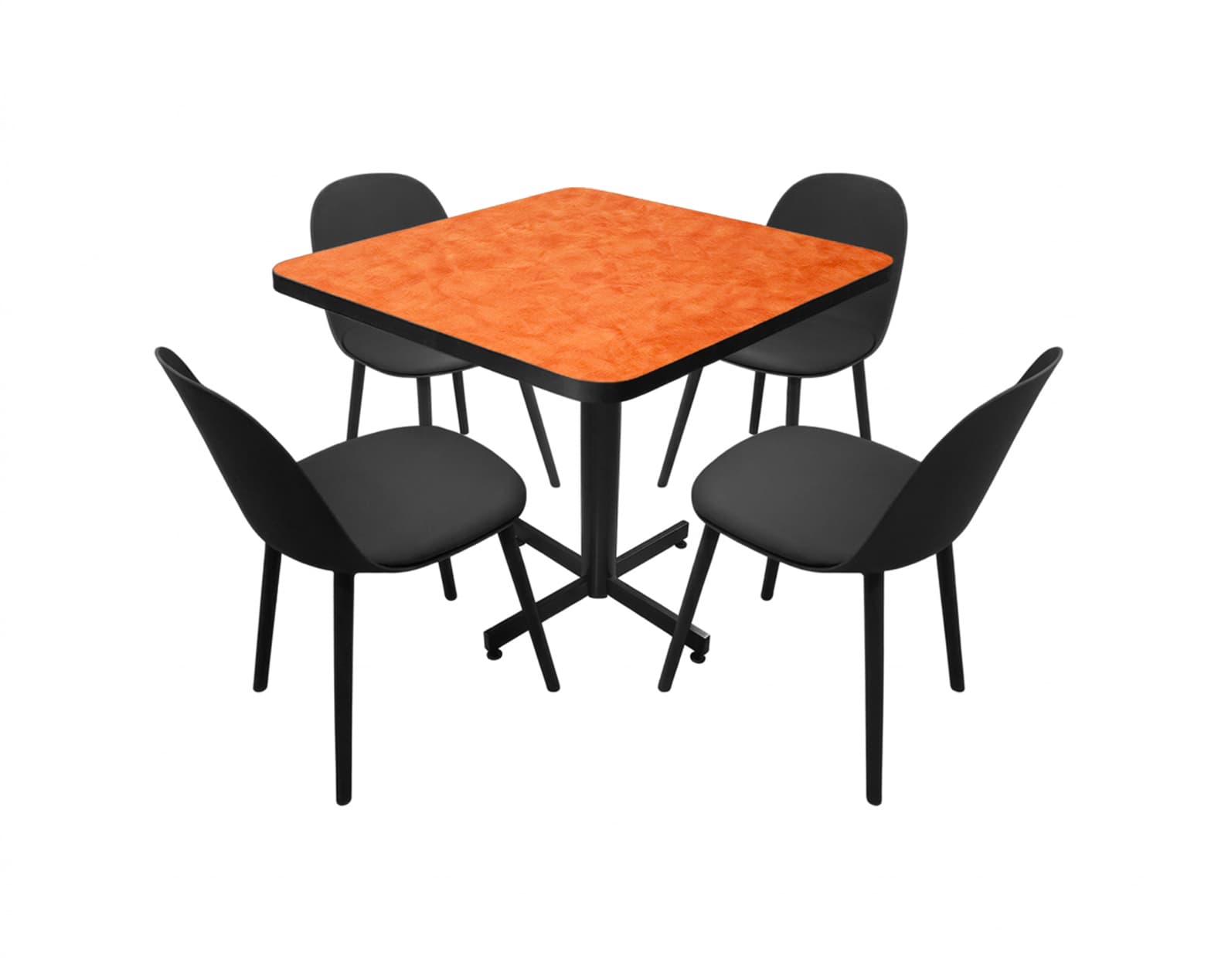 Conjunto Modelo Nova Naranja Deslavado - estándar 4 sillas