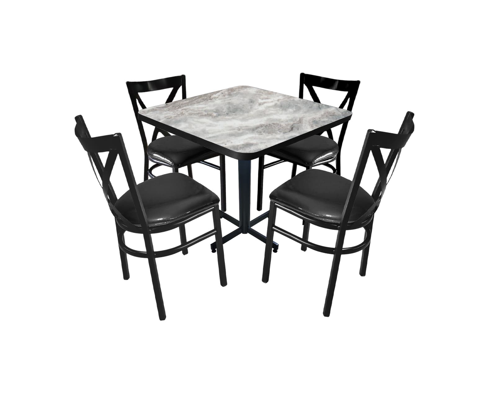 Conjunto Modelo Roma Marmol Gris - estándar 4 sillas