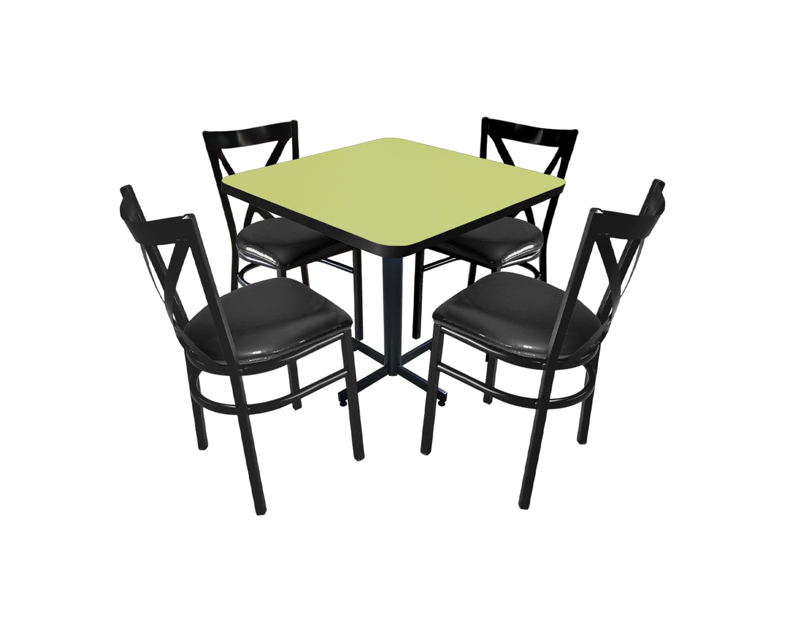 Conjunto Modelo Roma Verde Manzana - estándar 4 sillas