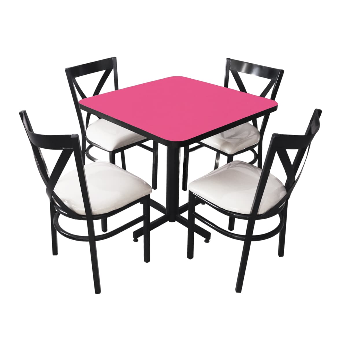 Conjunto Modelo Roma Rosa Mate - estándar 4 sillas