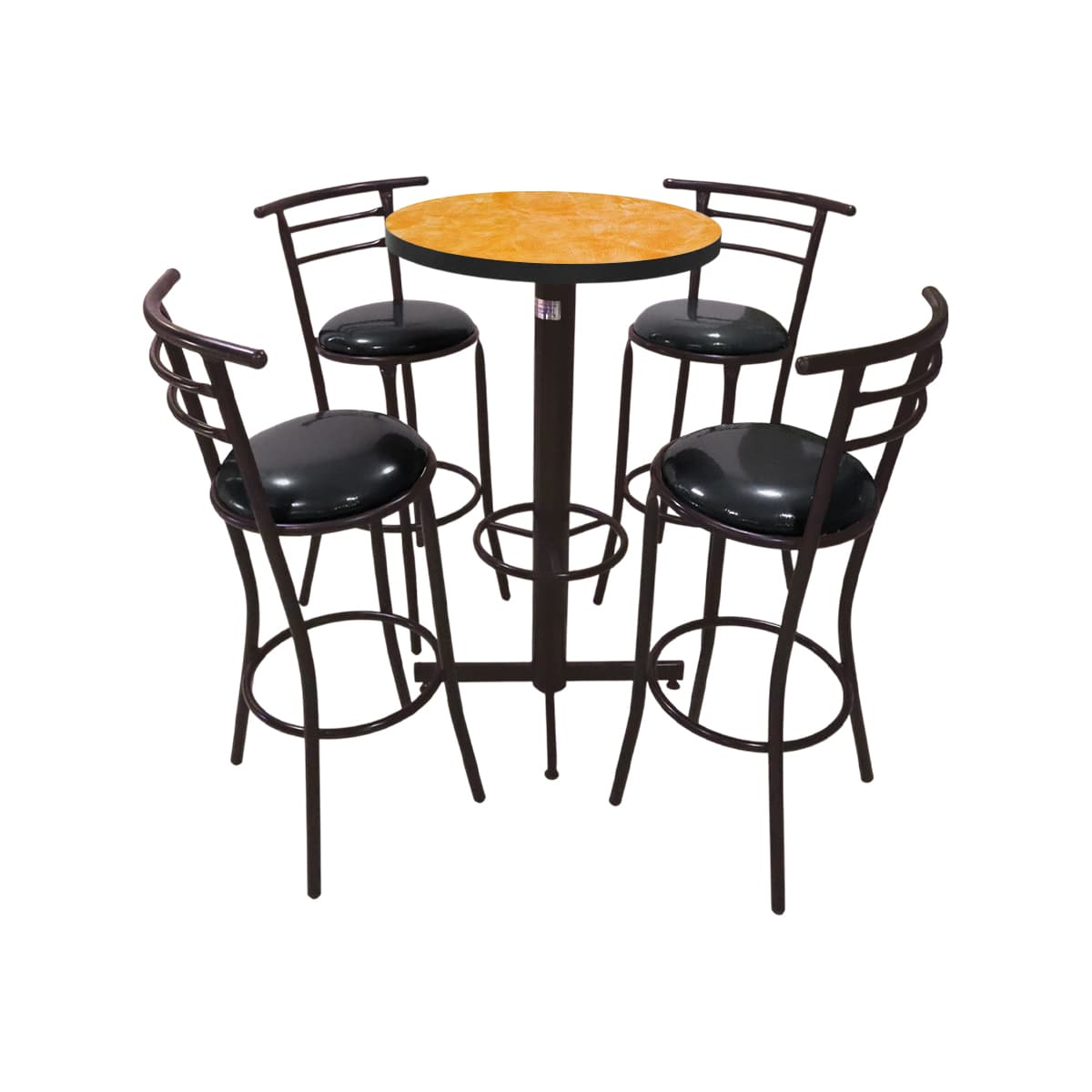 Conjunto Periquero Modelo Chabeli Amarillo Deslavado - 4 bancos