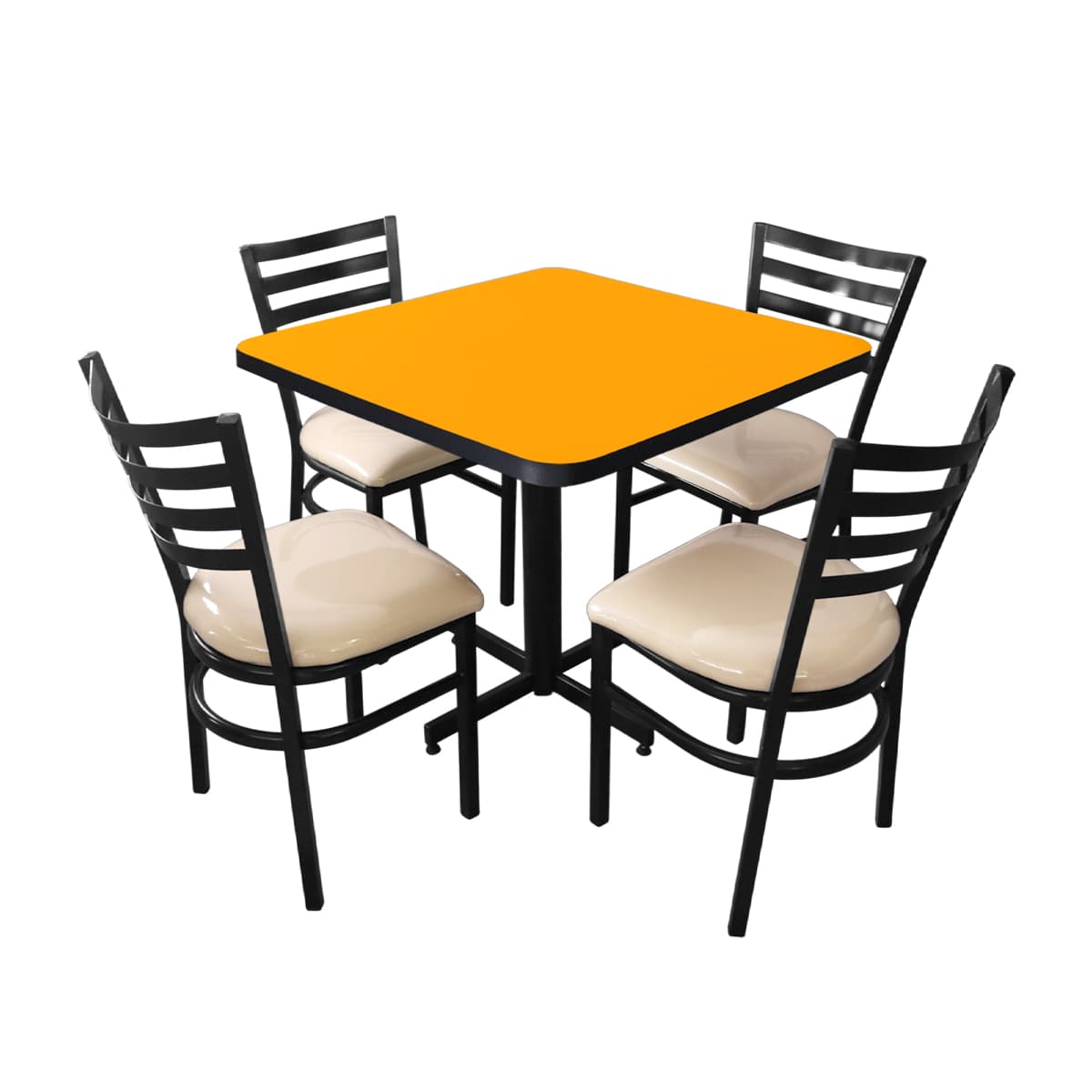 Conjunto Modelo Italia Amarillo Liso - estándar 4 sillas