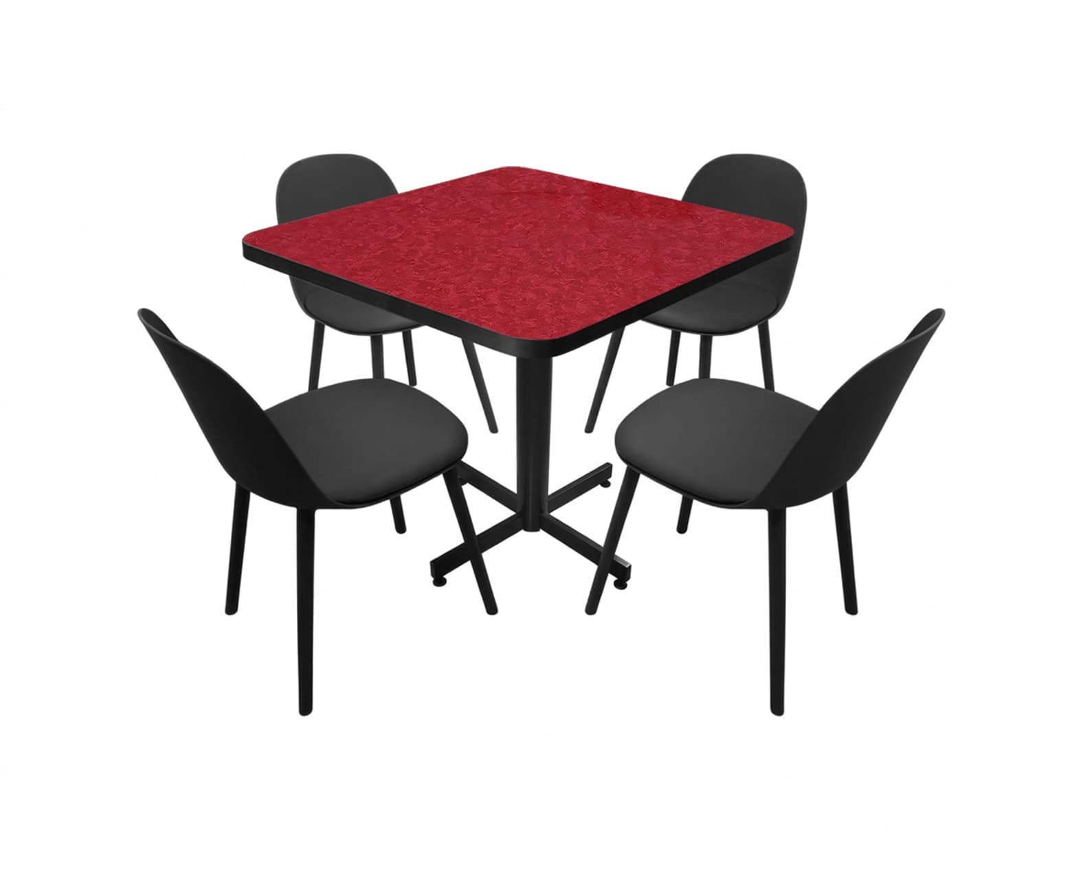 Conjunto Modelo Nova Rojo Treventino - estándar 4 sillas