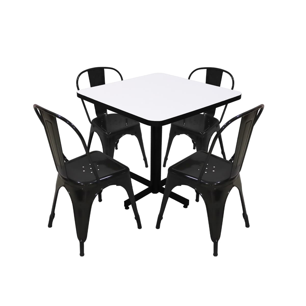 Conjunto Modelo Tolix Blanco - estándar 4 sillas