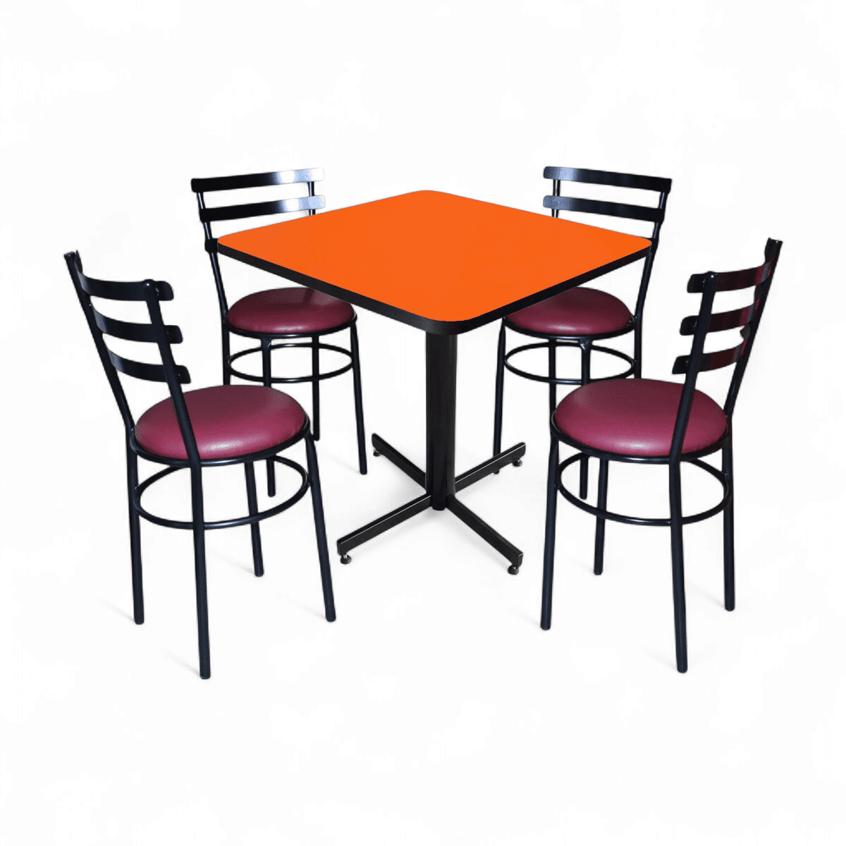 Conjunto Modelo Solera Naranja Liso - estándar 4 sillas