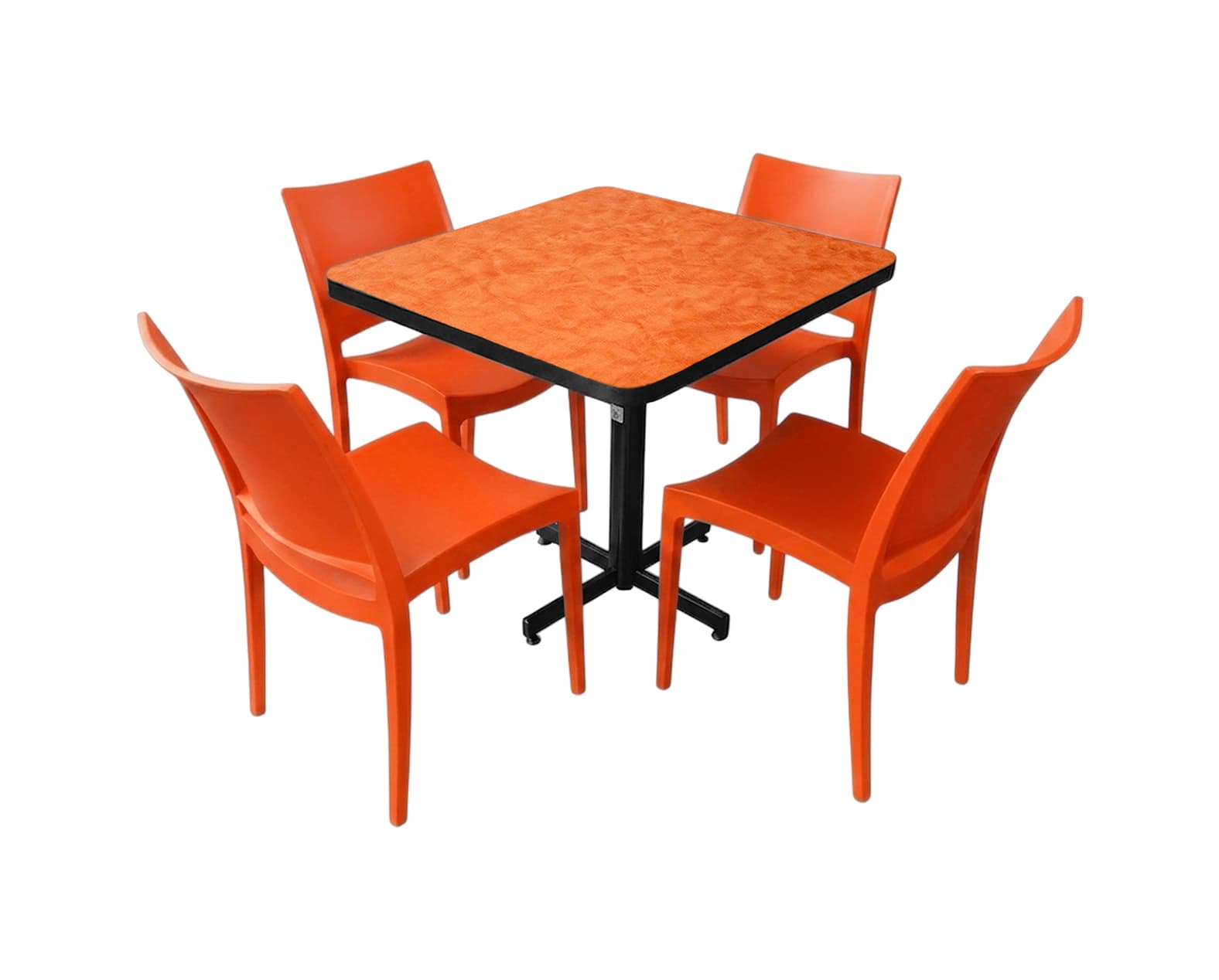 Conjunto Modelo Hit Naranja Deslavado - estándar 4 sillas view 3
