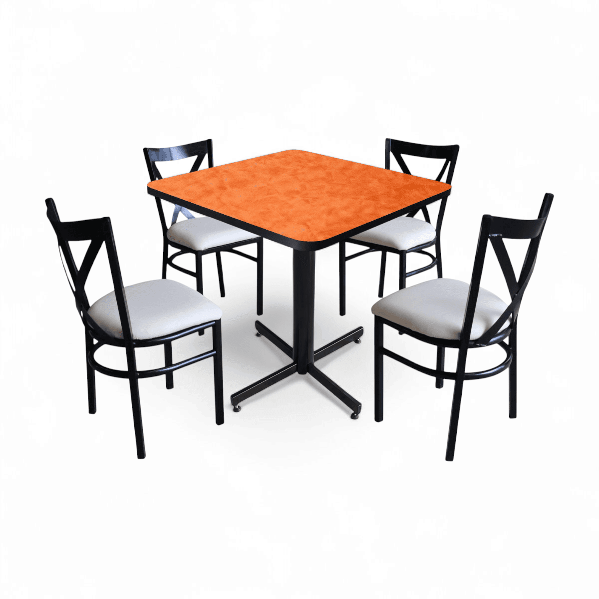 Conjunto Modelo Roma Naranja Deslavado - estándar 4 sillas view 3