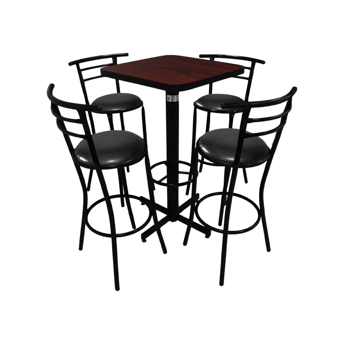 Conjunto Periquero Modelo Chabeli Caoba - 4 bancos view 4