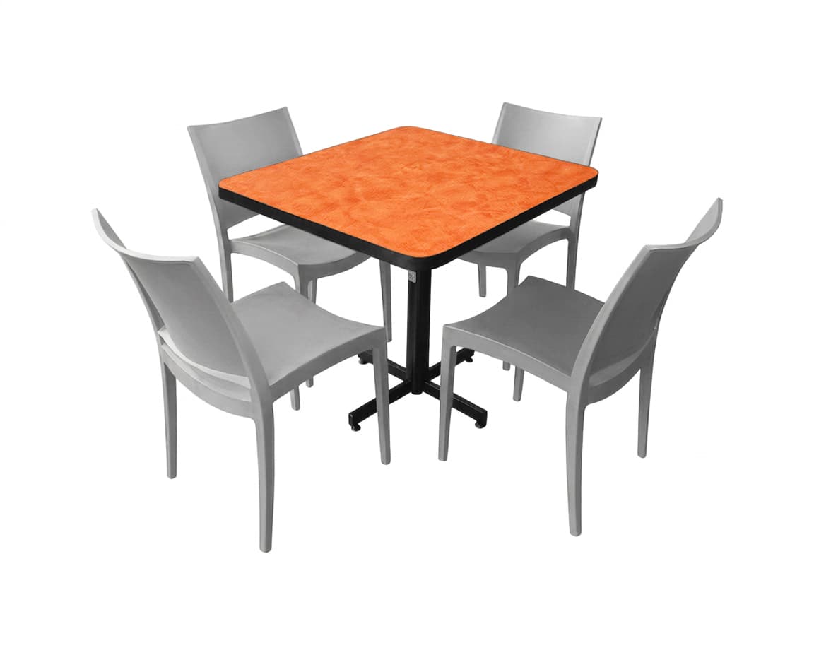 Conjunto Modelo Hit Naranja Deslavado - estándar 4 sillas view 2