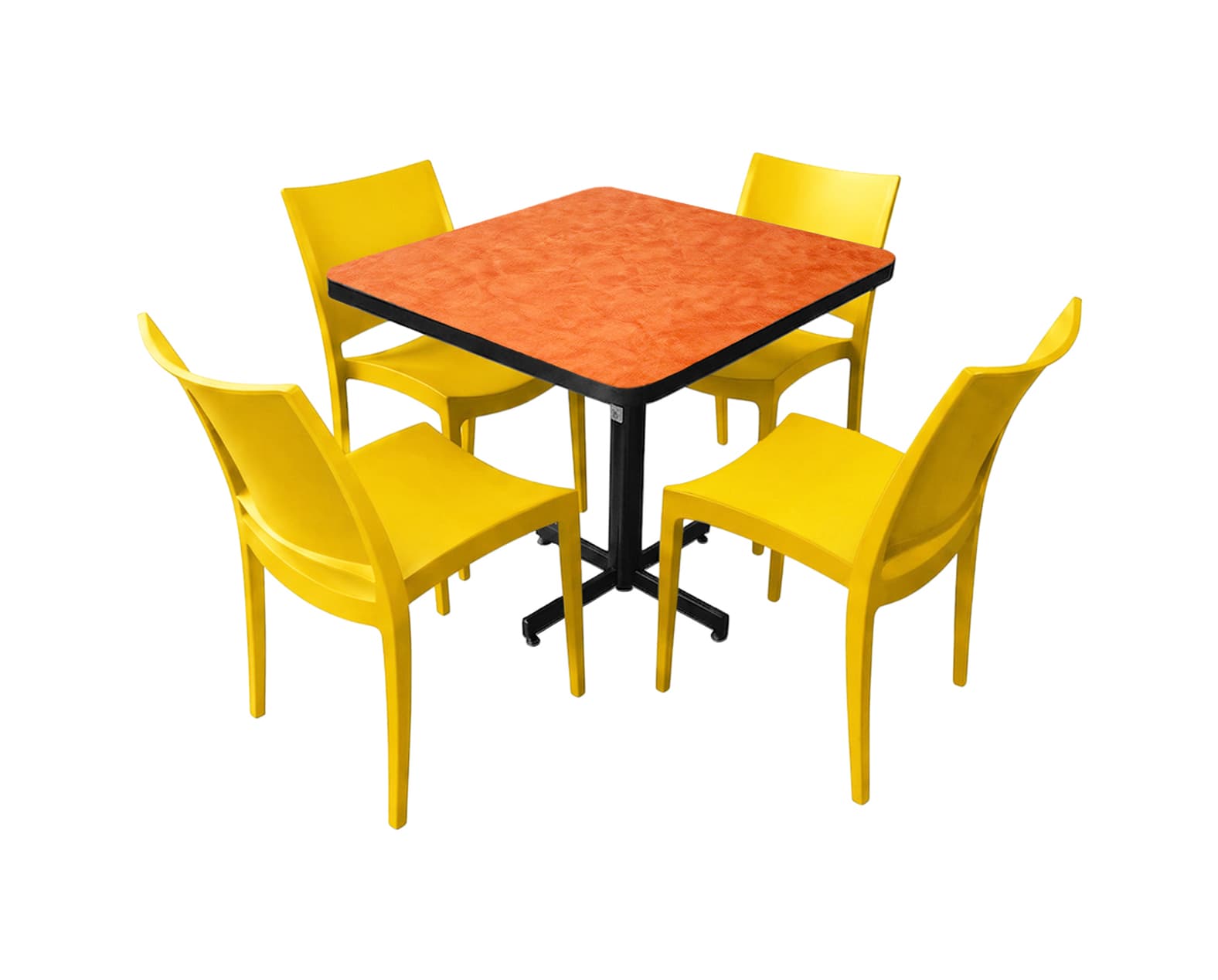 Conjunto Modelo Hit Naranja Deslavado - estándar 4 sillas view 5