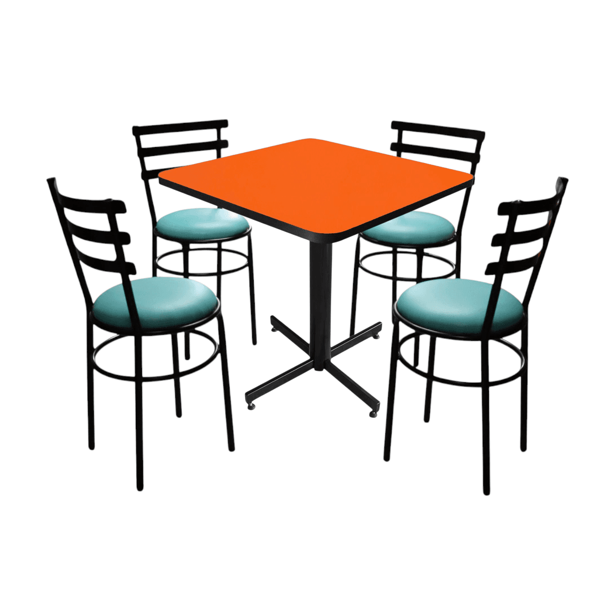 Conjunto Modelo Solera Naranja Liso - estándar 4 sillas view 4