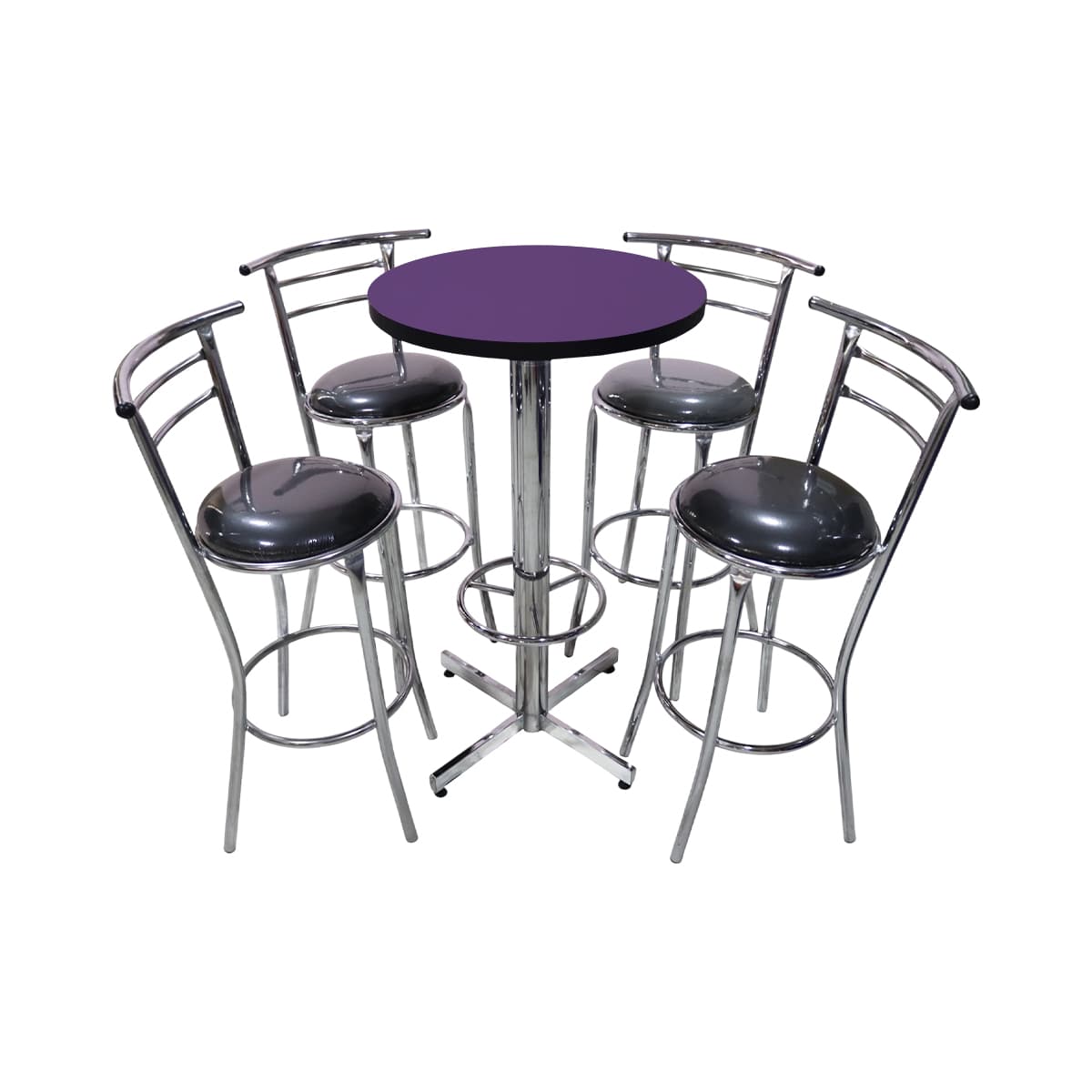 Conjunto Periquero Modelo Chabeli Morado - 4 bancos view 3