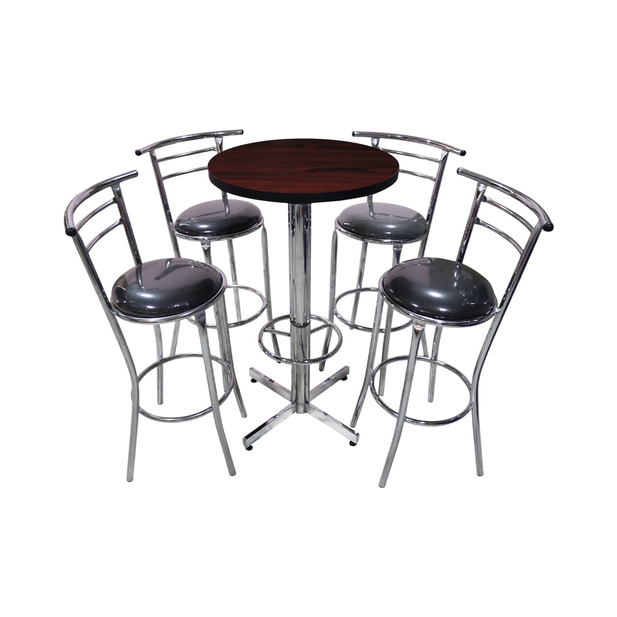 Conjunto Periquero Modelo Chabeli Caoba - 4 bancos view 3