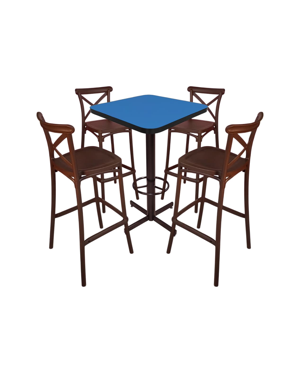 Conjunto Periquero Modelo Crossback Azul Polar - 4 bancos view 2
