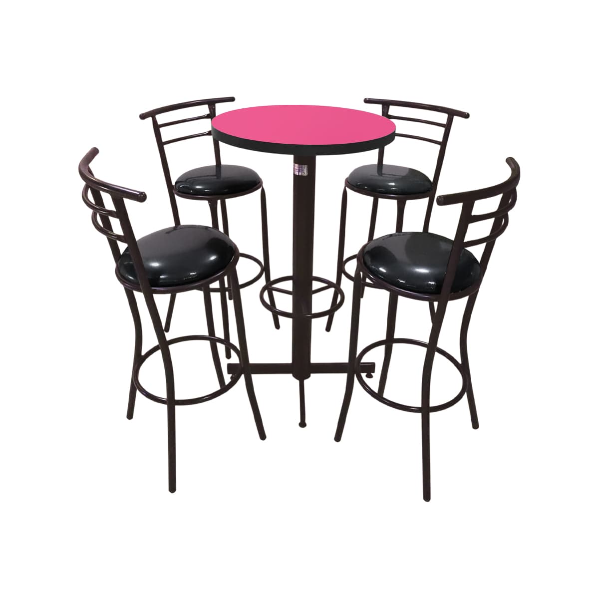 Conjunto Periquero Modelo Chabeli Rosa Mate - 4 bancos