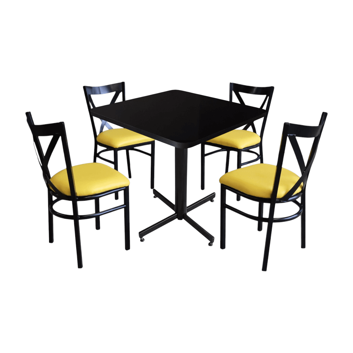 Conjunto Modelo Roma Negro Brillante - estándar 4 sillas view 3