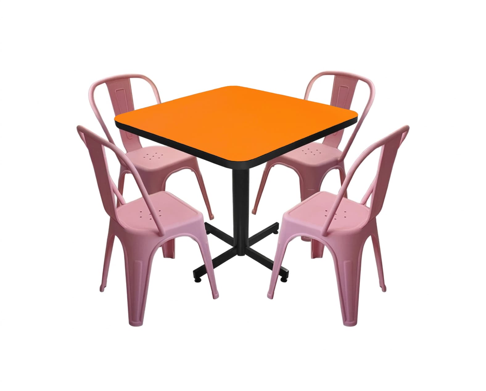 Conjunto Modelo Tolix Naranja Liso - estándar 4 sillas view 3