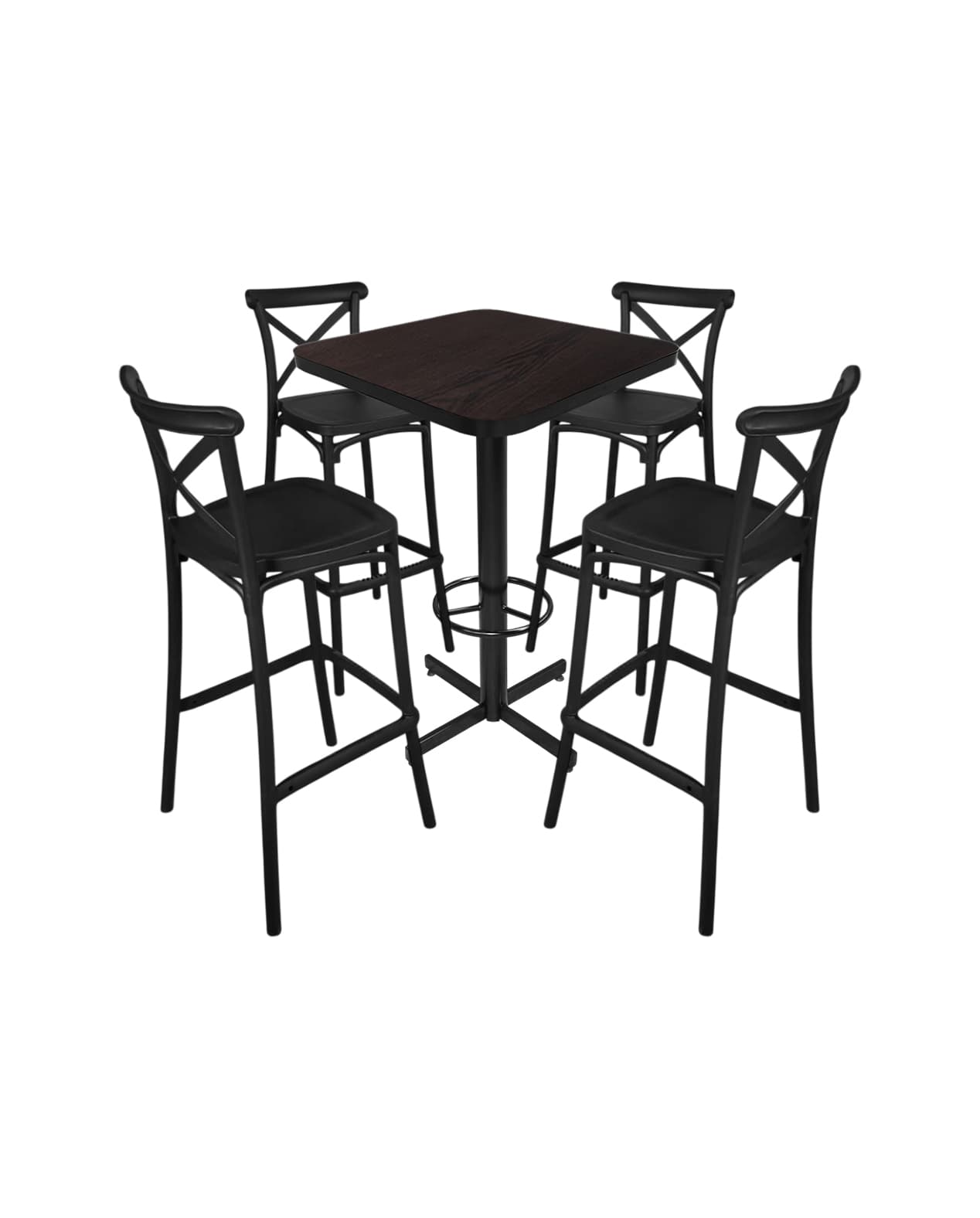 Conjunto Periquero Modelo Crossback Wengue - 4 bancos