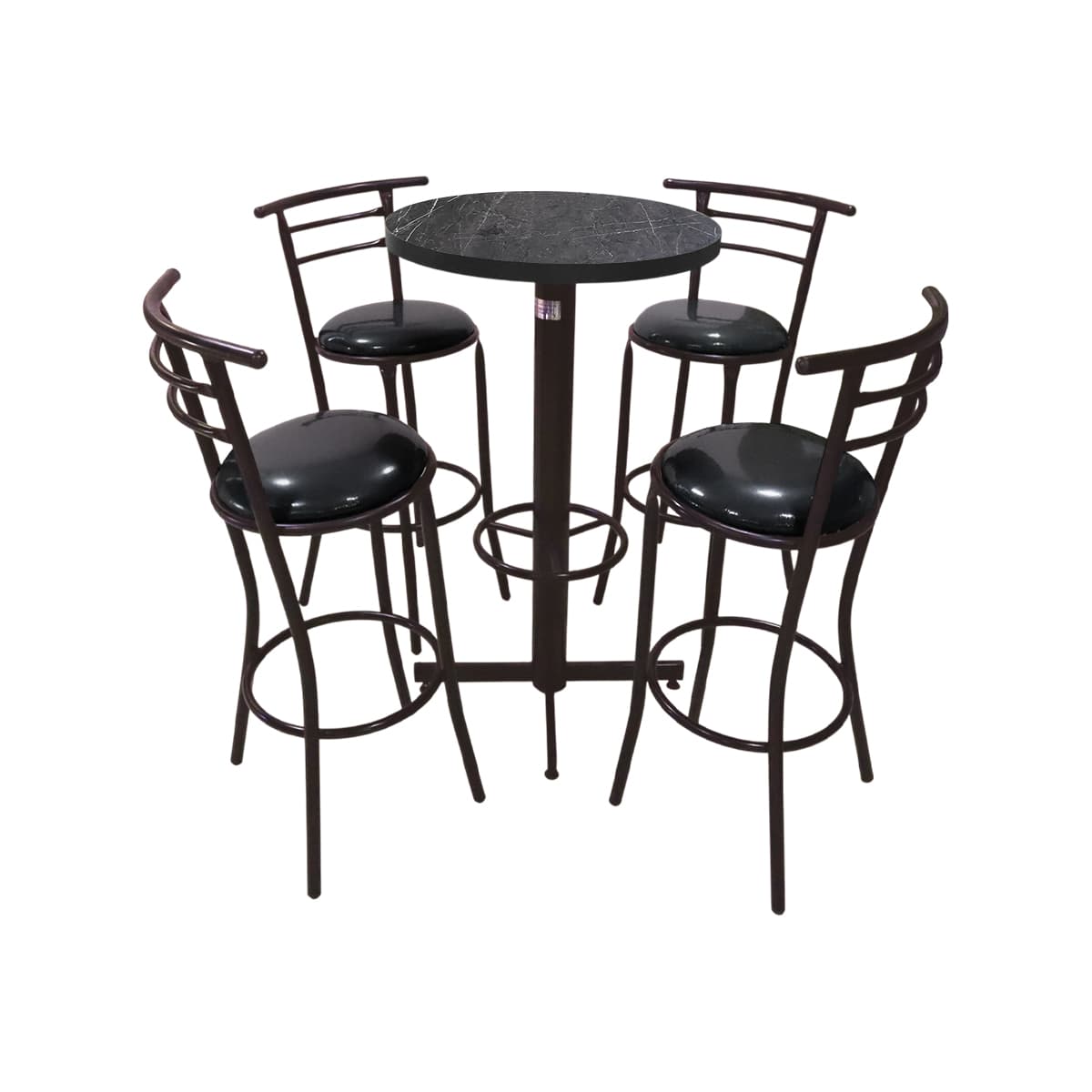 Conjunto Periquero Modelo Chabeli Gris Carrara - 4 bancos