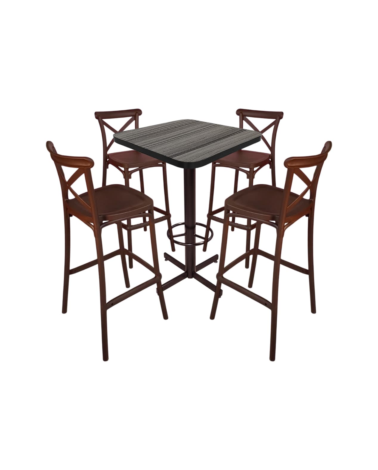 Conjunto Periquero Modelo Crossback Gris Imperial - 4 bancos view 2