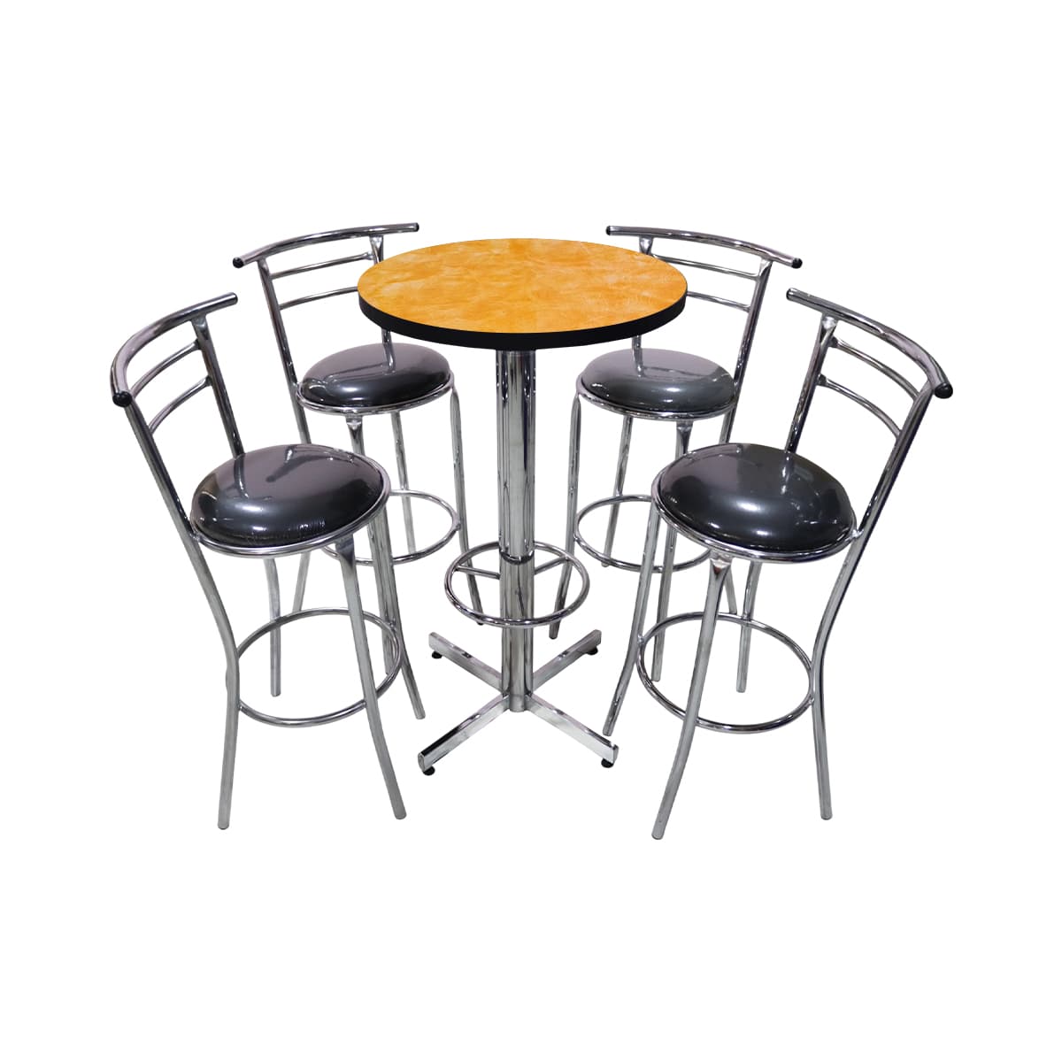 Conjunto Periquero Modelo Chabeli Amarillo Deslavado - 4 bancos view 3