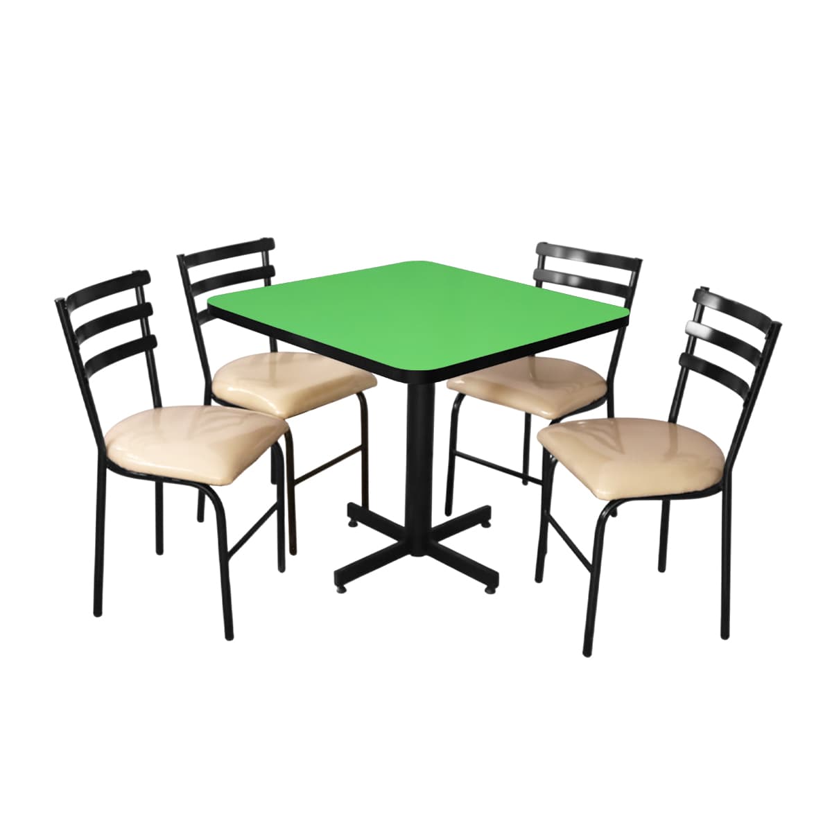 Conjunto Modelo Panda Verde Limón - estándar 4 sillas