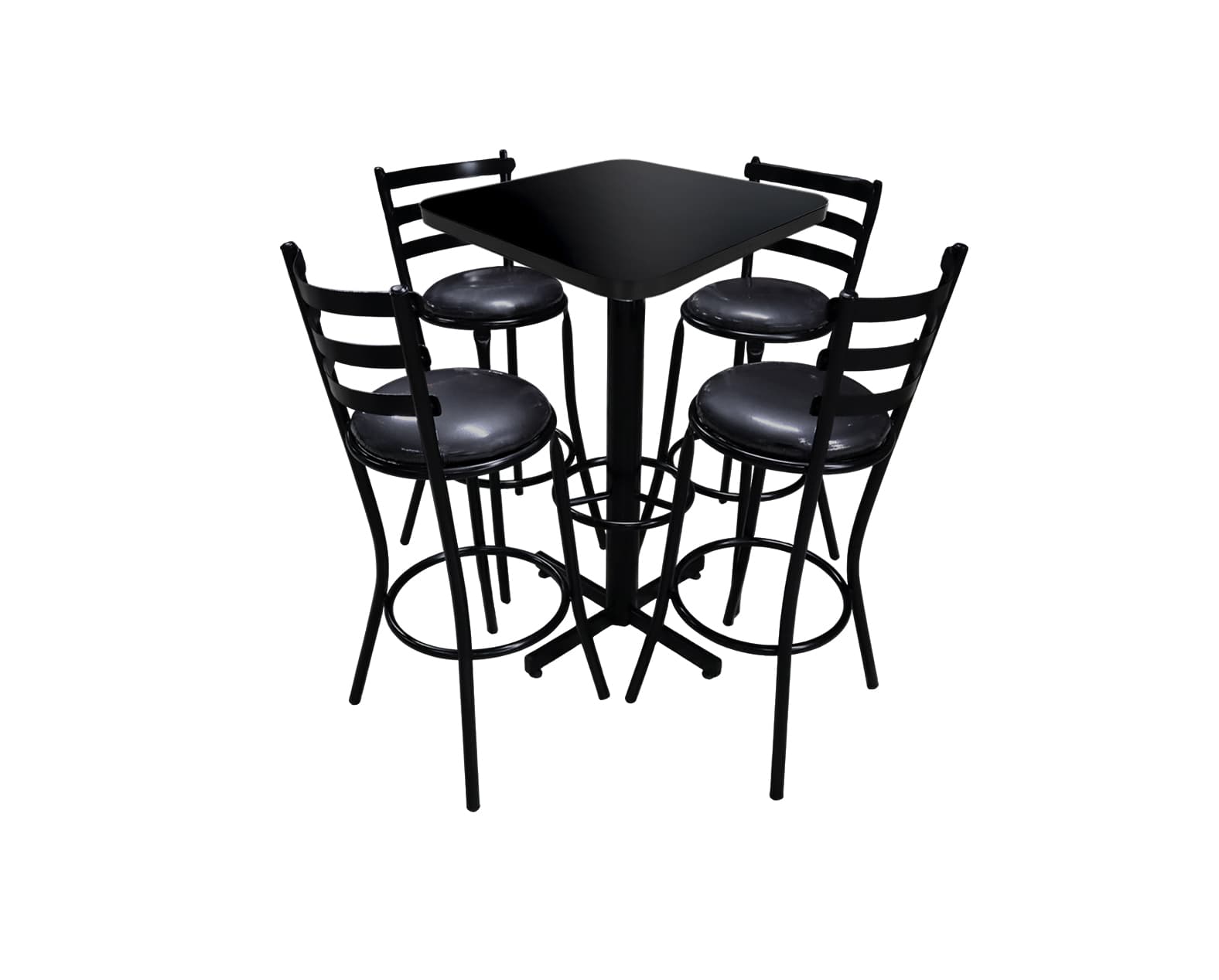 Conjunto Periquero Modelo Solera Negro Mate- 4 bancos