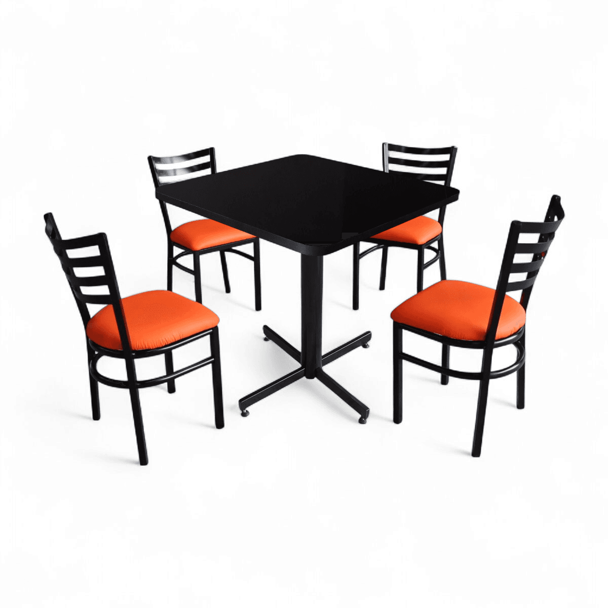 Conjunto Modelo Italia Negro Brillante - estándar 4 sillas view 6