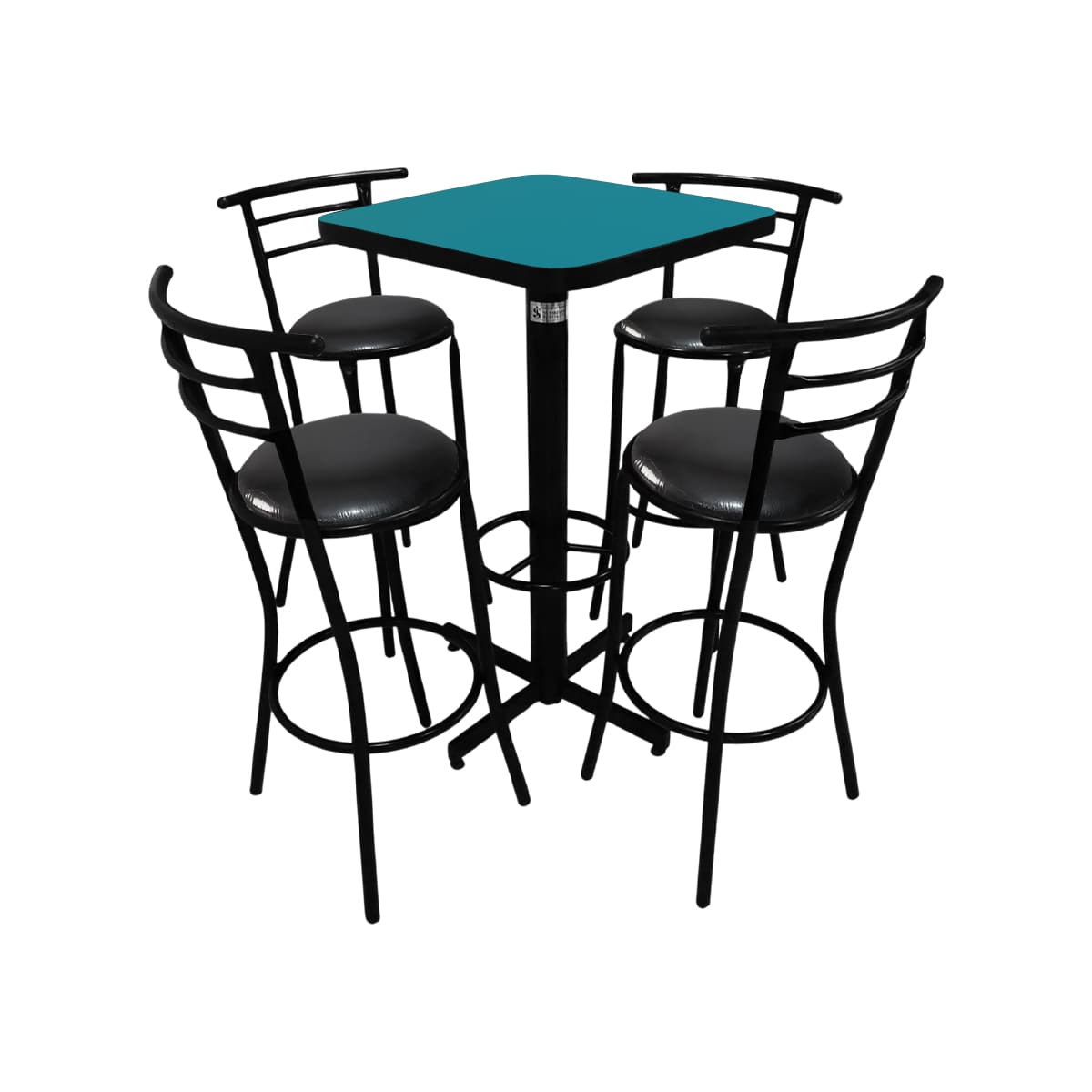 Conjunto Periquero Modelo Chabeli Turquesa - 4 bancos