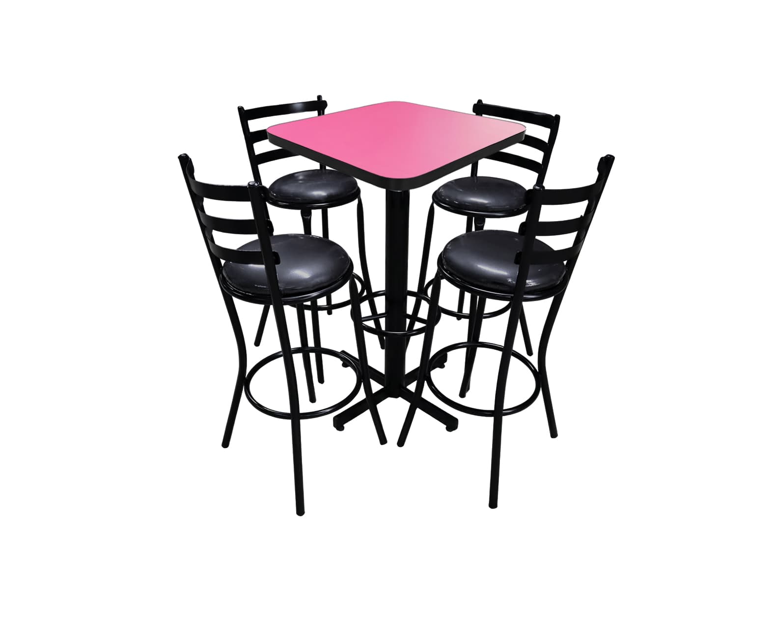 Conjunto Periquero Modelo Solera Rosa Mate - 4 bancos