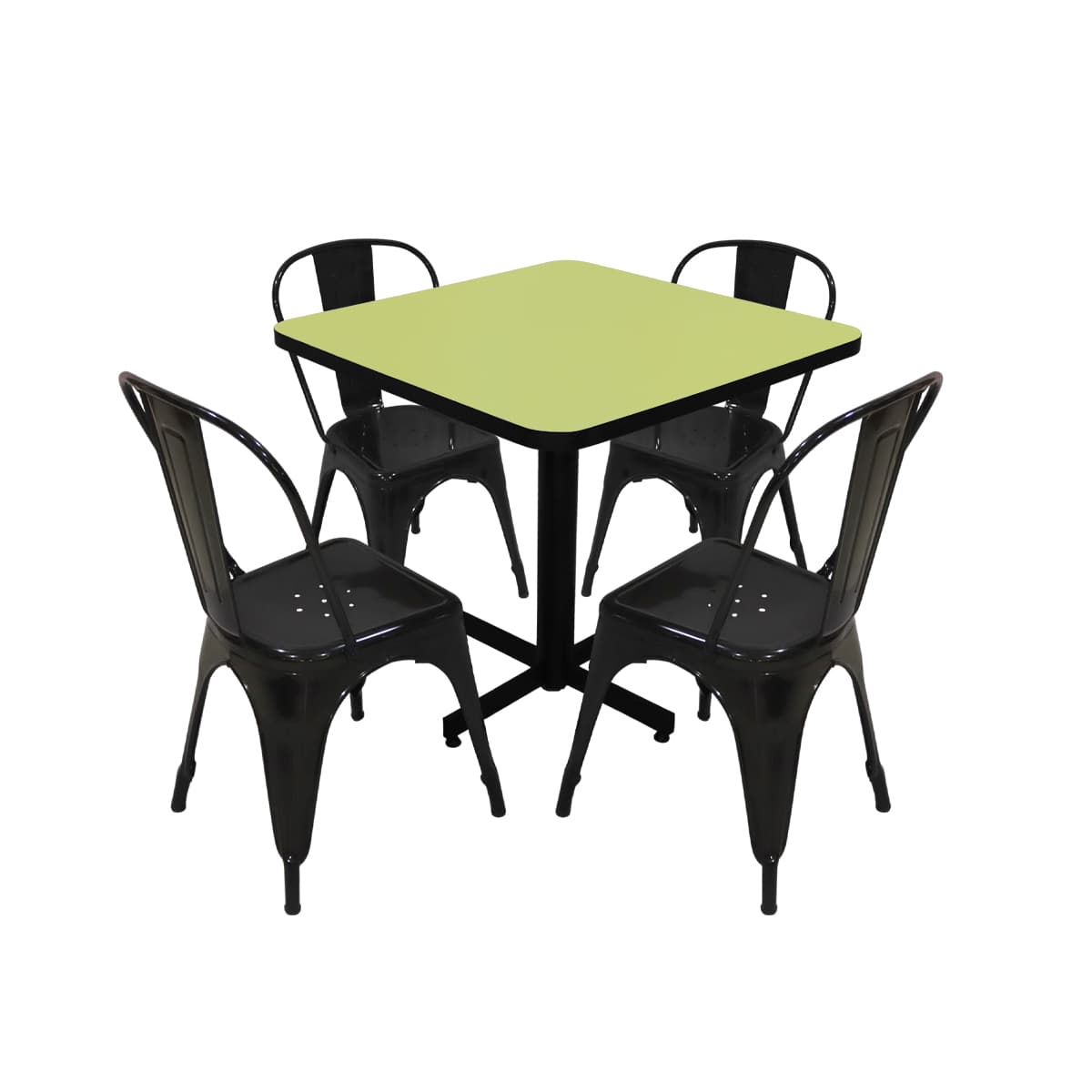 Conjunto Modelo Tolix Verde Manzana - estándar 4 sillas