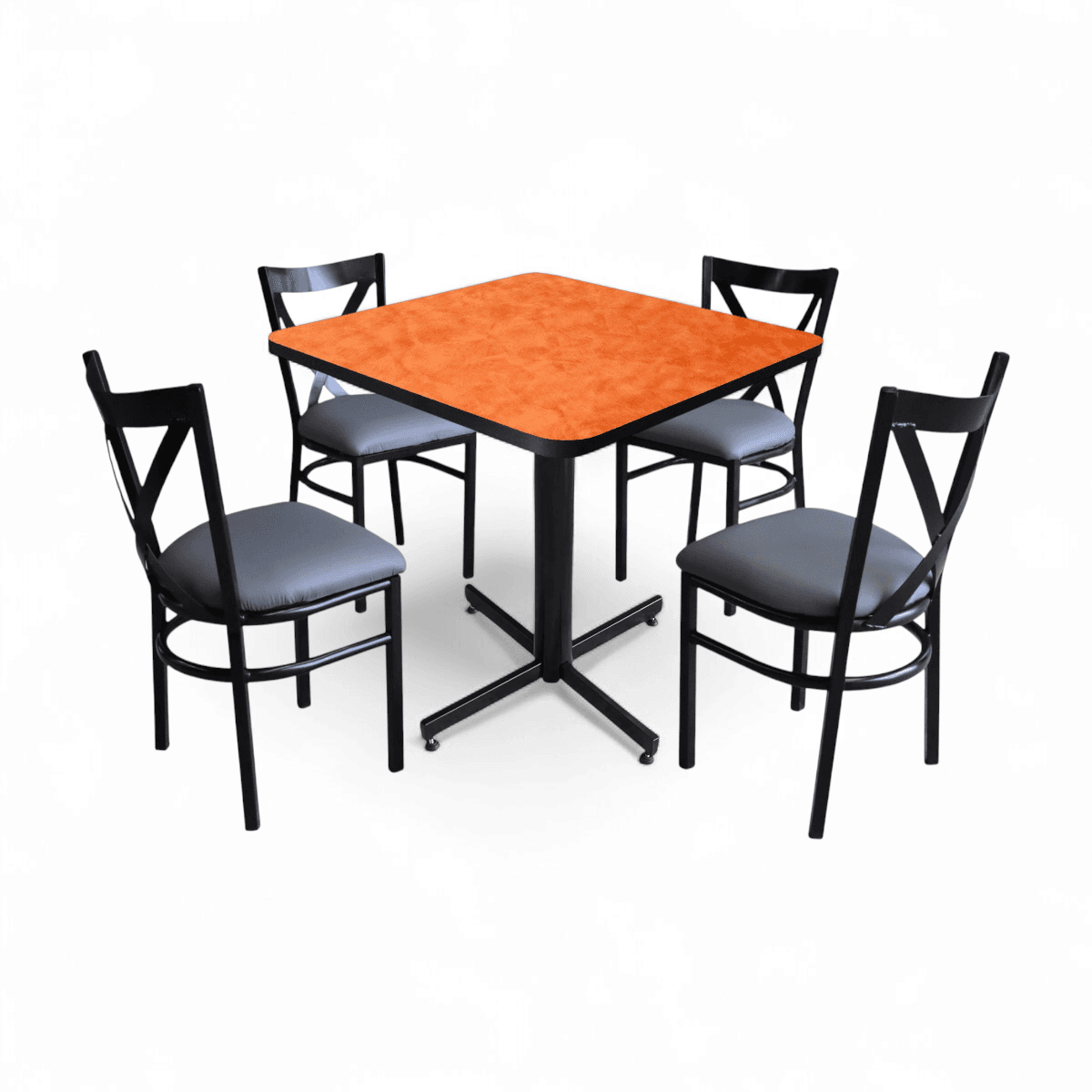 Conjunto Modelo Roma Naranja Deslavado - estándar 4 sillas