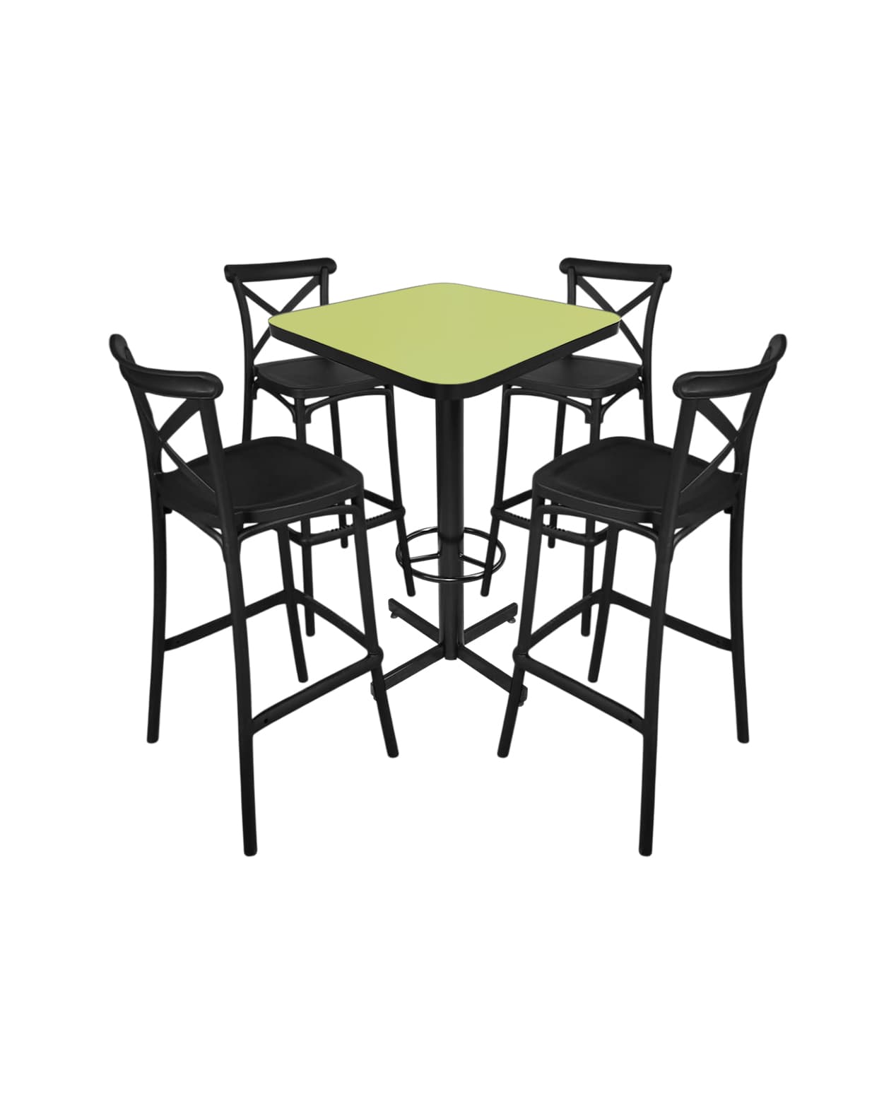 Conjunto Periquero Modelo Crossback Verde Manzana- 4 bancos