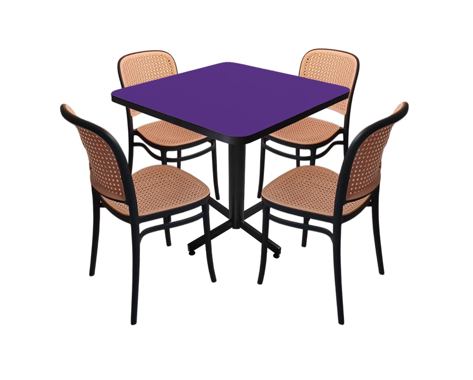 Conjunto Modelo Tulum Morado - estándar 4 sillas