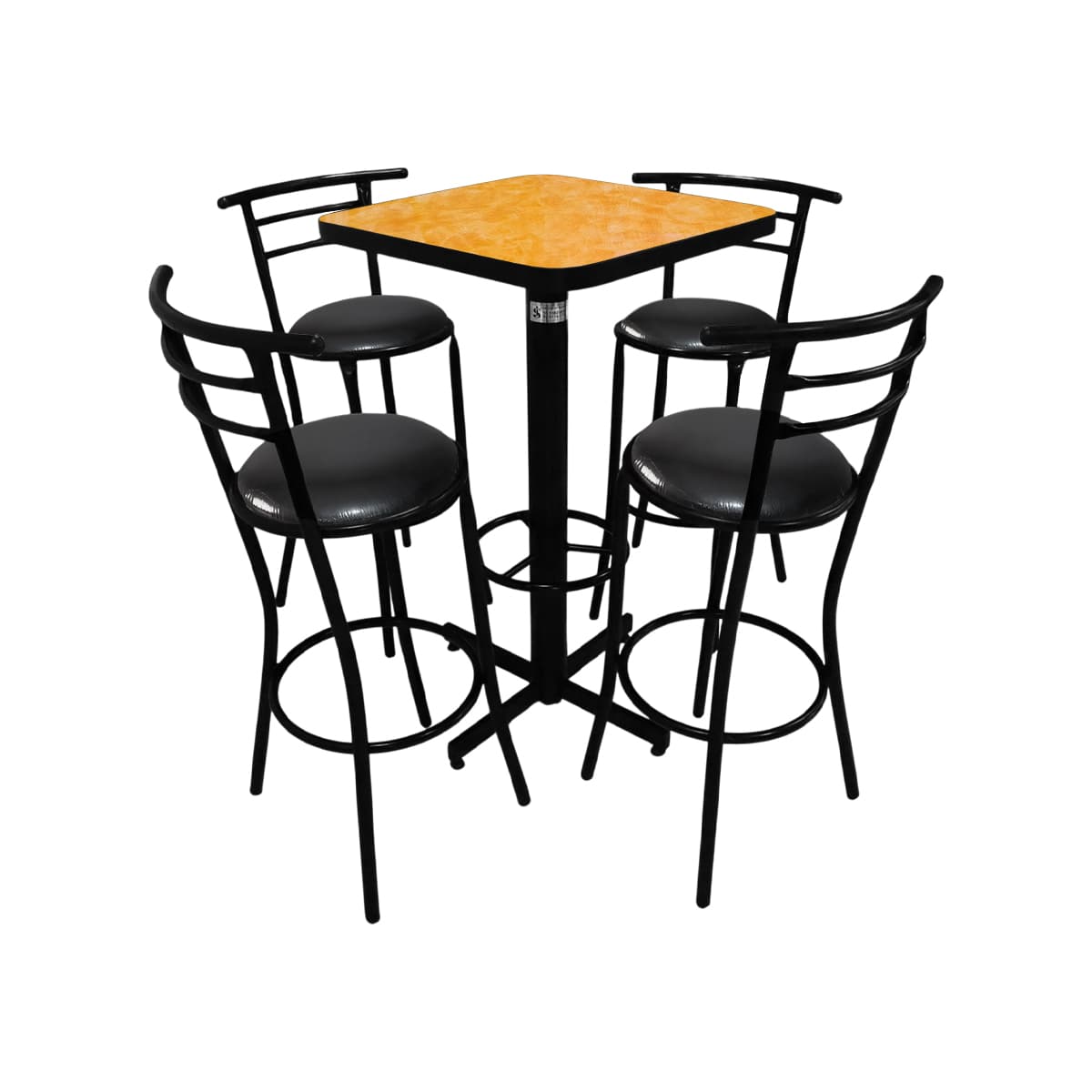 Conjunto Periquero Modelo Chabeli Amarillo Deslavado - 4 bancos view 4