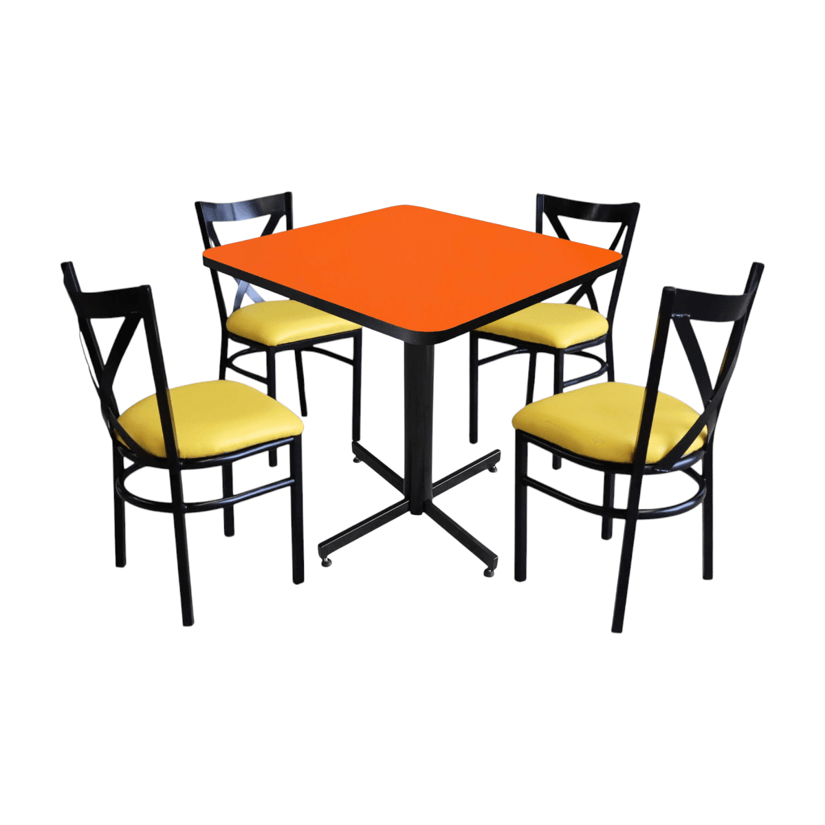 Conjunto Modelo Roma Naranja Liso - estándar 4 sillas view 4