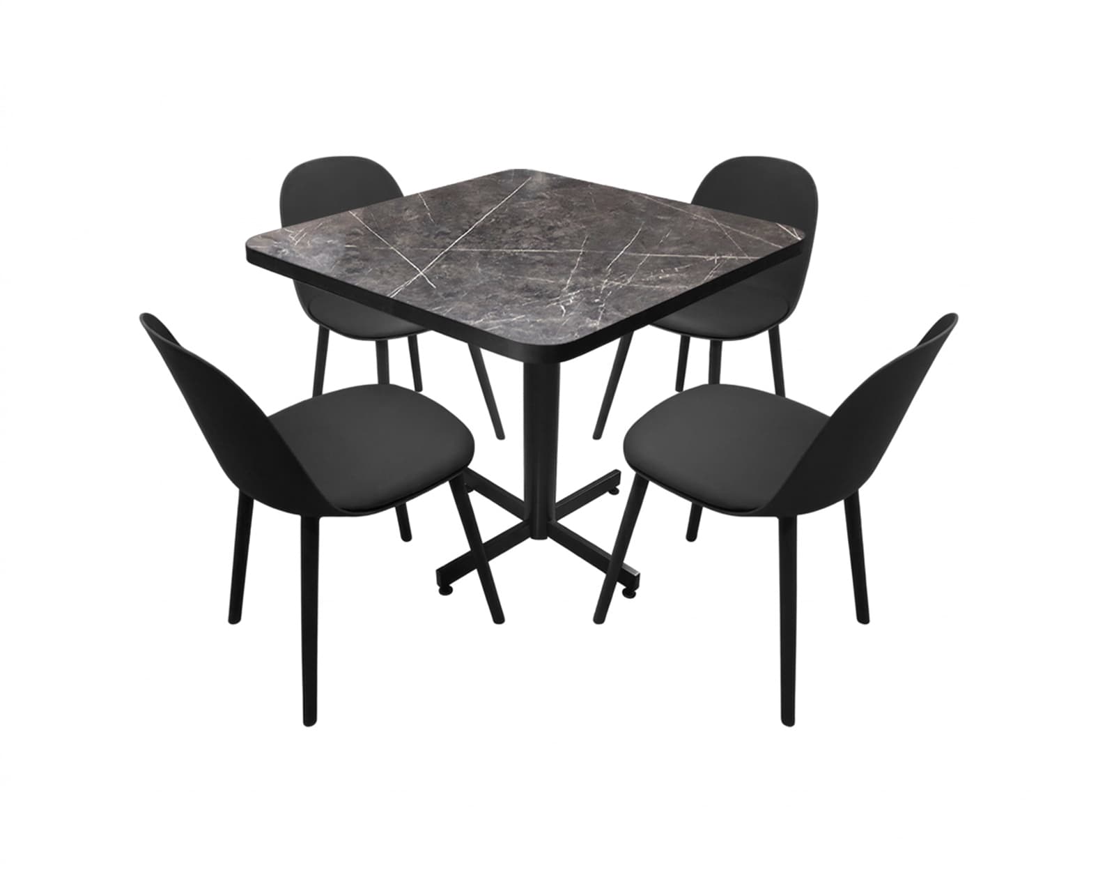 Conjunto Modelo Nova Gris Carrara - estándar 4 sillas