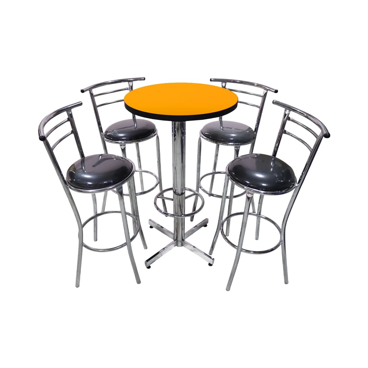 Conjunto Periquero Modelo Chabeli Amarillo Uso - 4 bancos