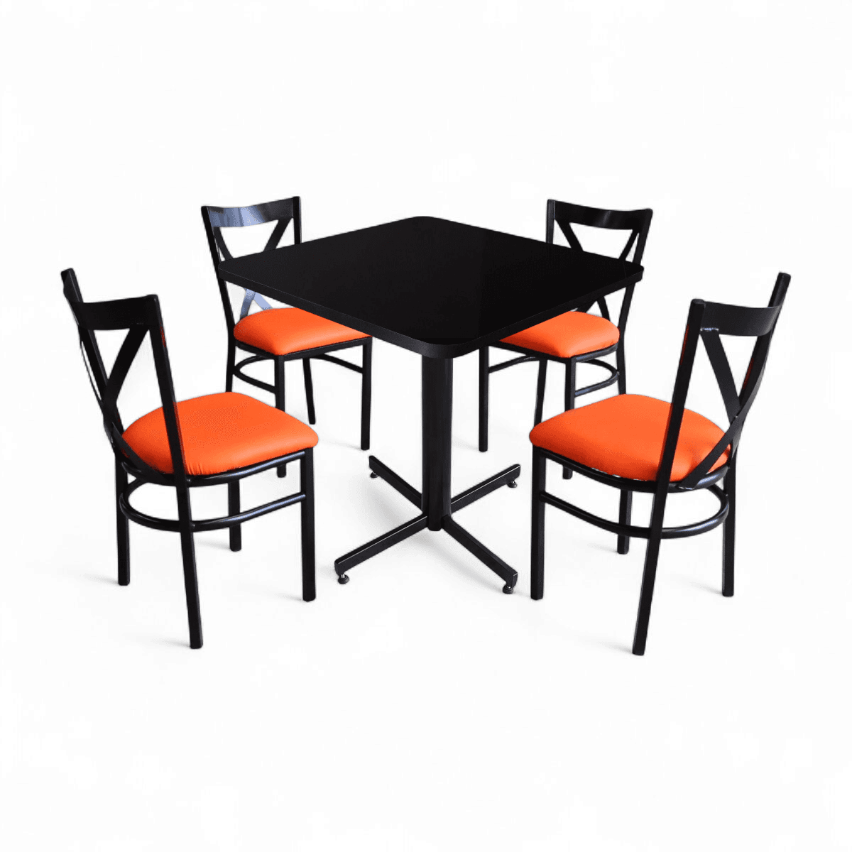 Conjunto Modelo Roma Negro Brillante - estándar 4 sillas view 2