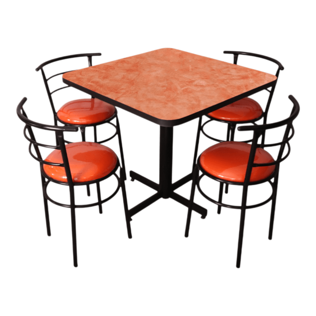 Conjunto Modelo Chabeli Naranja Deslavado - estándar 4 sillas view 2