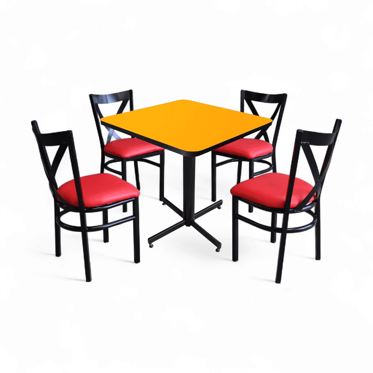 Conjunto Modelo Roma Amarillo Liso - estándar 4 sillas view 3